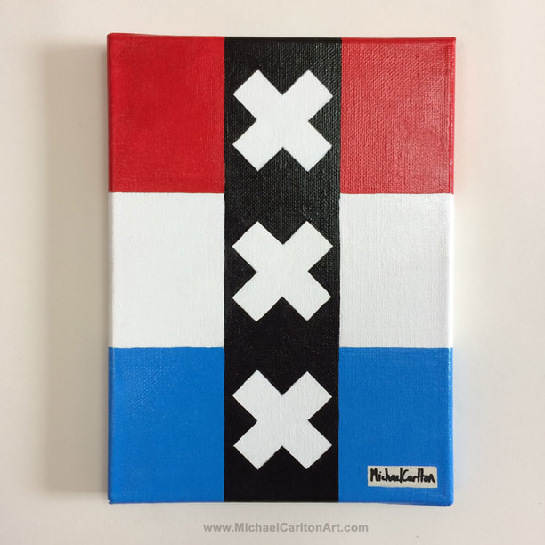 Amsterdam Flag Painting by Michael Carlton - 