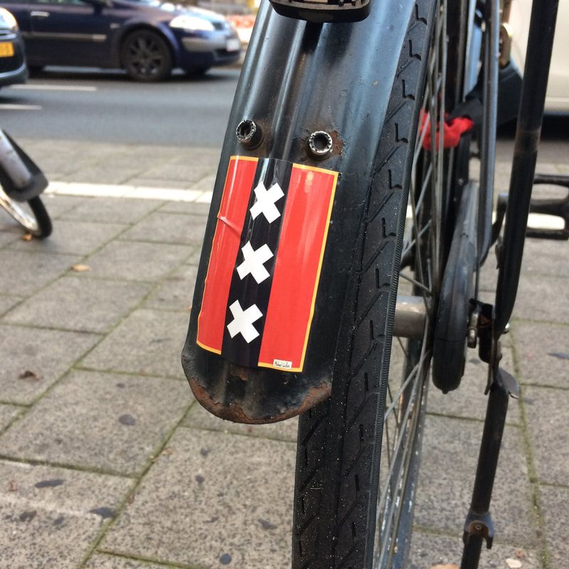 Amsterdam Flag Sticker on Bike Mudguard